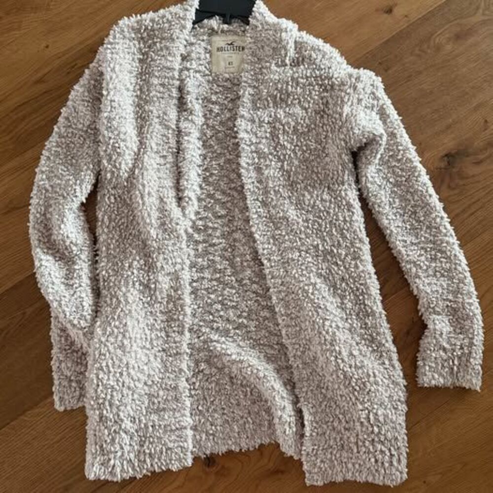 Y2K Vintage Hollister Cream Fuzzy Cardigan Sweater XS – Early 2000s